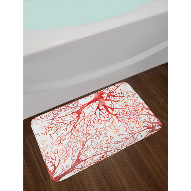 Watercolor Branchs Fall Bath Mat