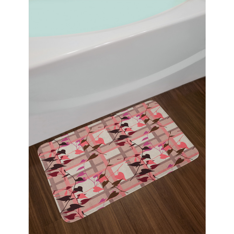 Heart Swirling Leaves Bath Mat