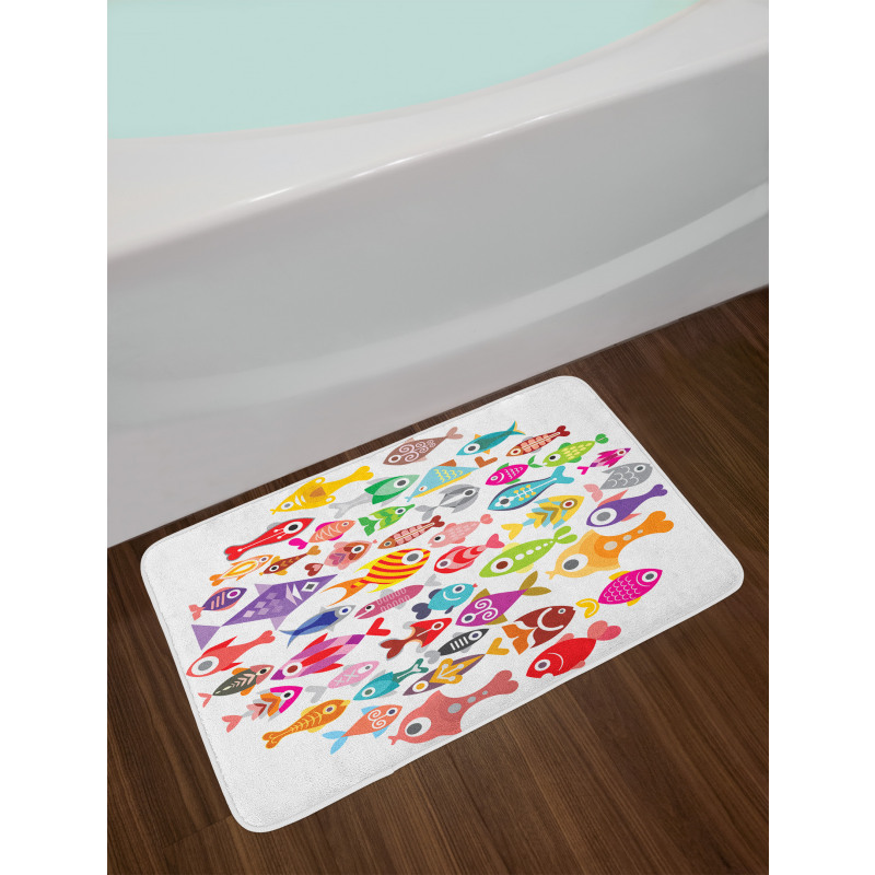 Colorful Aquarium Fishes Bath Mat