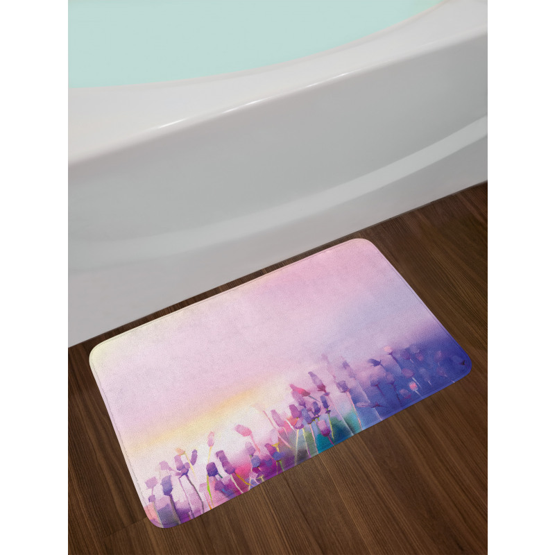 Lavender Violet Flowers Bath Mat