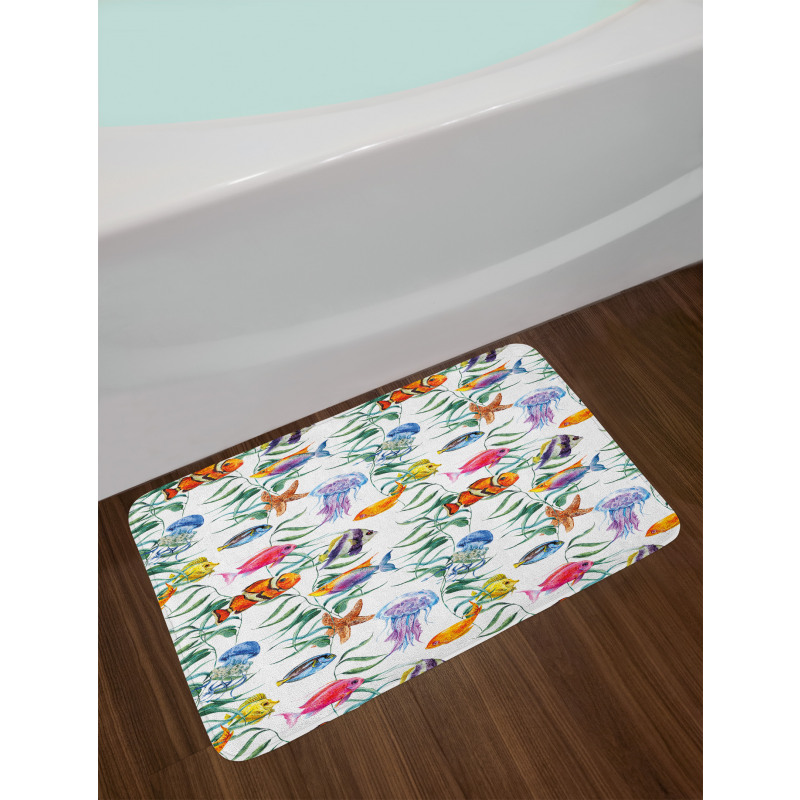 Watercolor Underwater Bath Mat