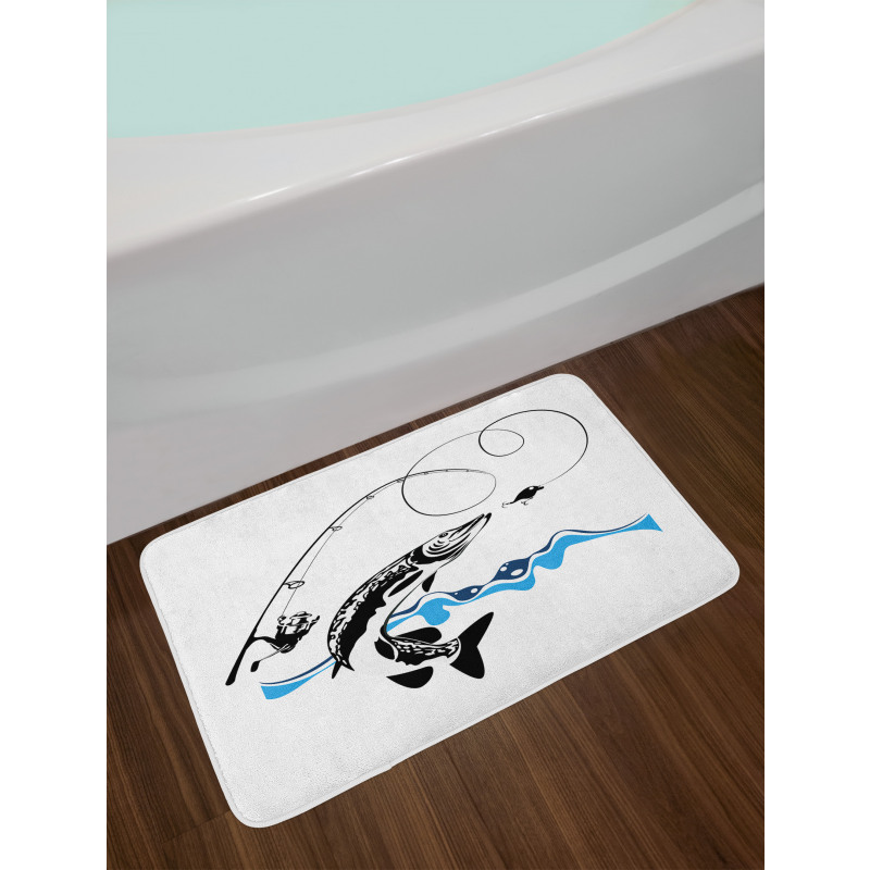 Hand Drawn Art Nautical Bath Mat