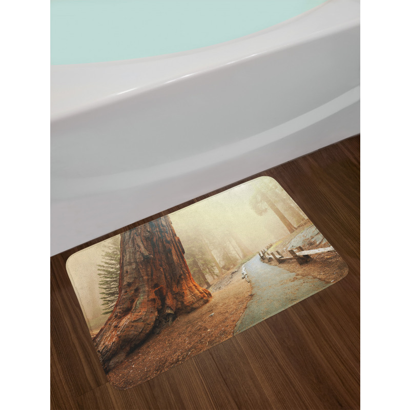 Foggy Forest Woods Bath Mat