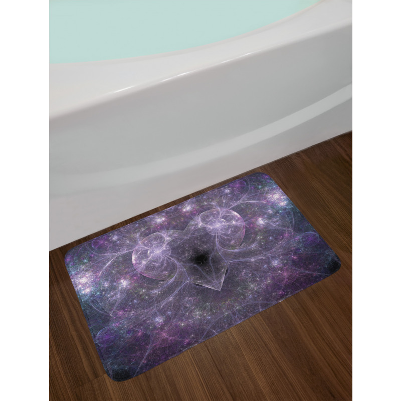 Space Cosmos Hearts Bath Mat