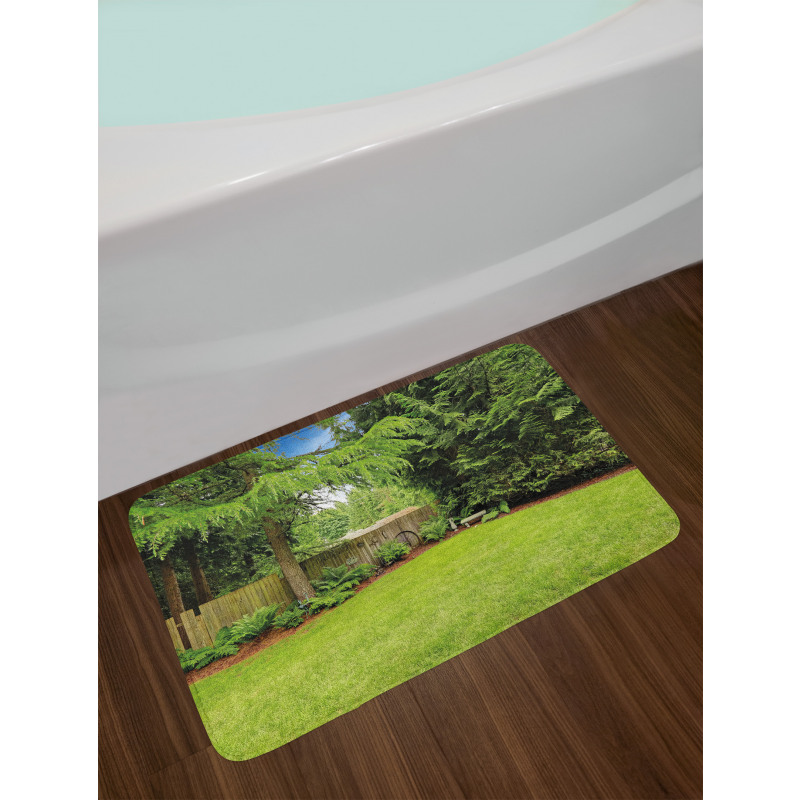 Pine Trees Backyard Bath Mat