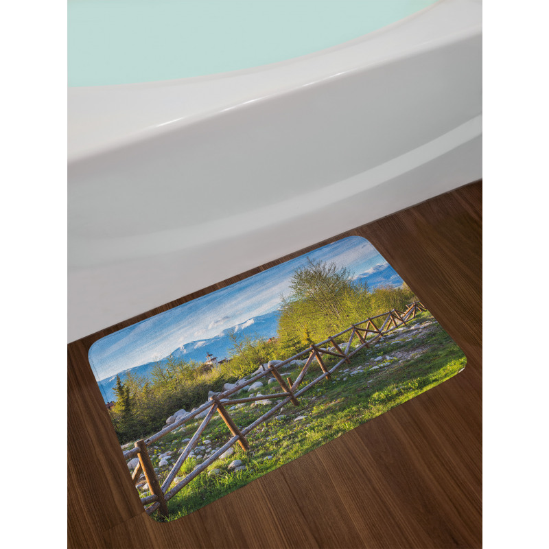 Snowy Alps Mountain Bath Mat