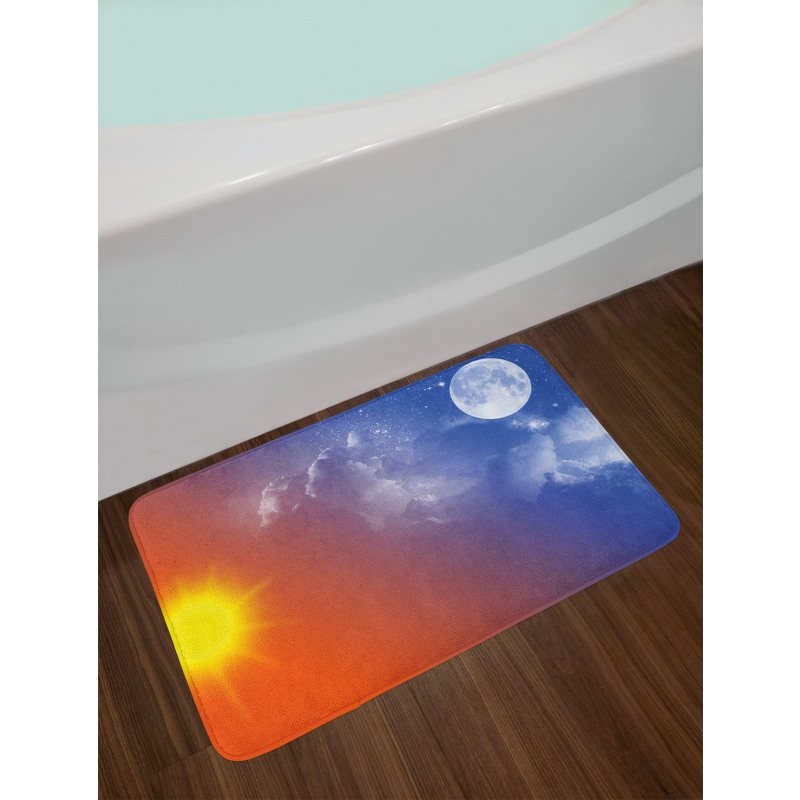 Galaxy Sun Clouds Bath Mat