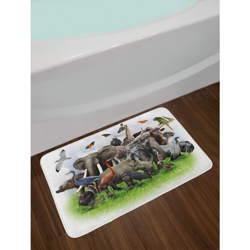 Wild Safari Animals Bath Mat