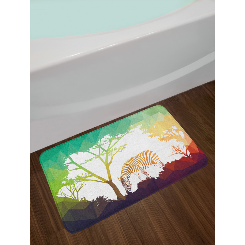 Vivid Safari Zebras Bath Mat