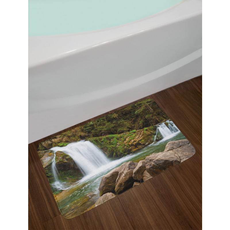 Waterfalls in Mountains Bath Mat