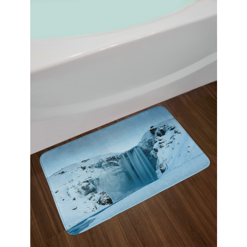 Mountains with Snow Bath Mat