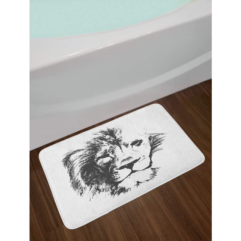 Sketchy Jungle Lion Bath Mat