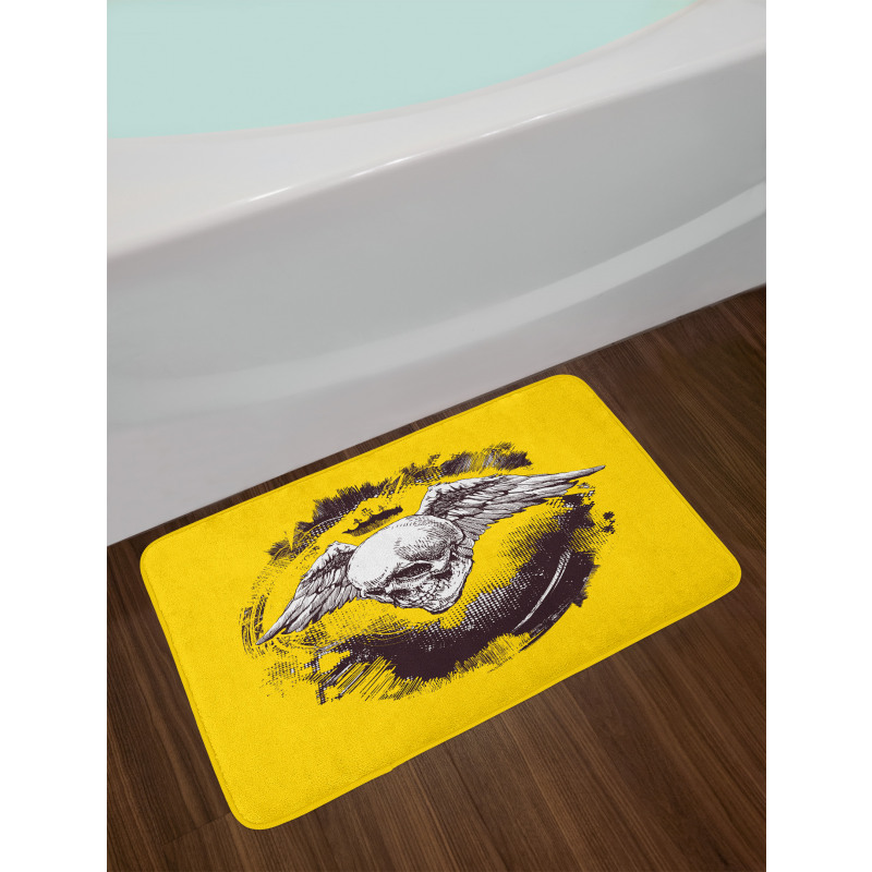 Death Angel Wings Skull Bath Mat