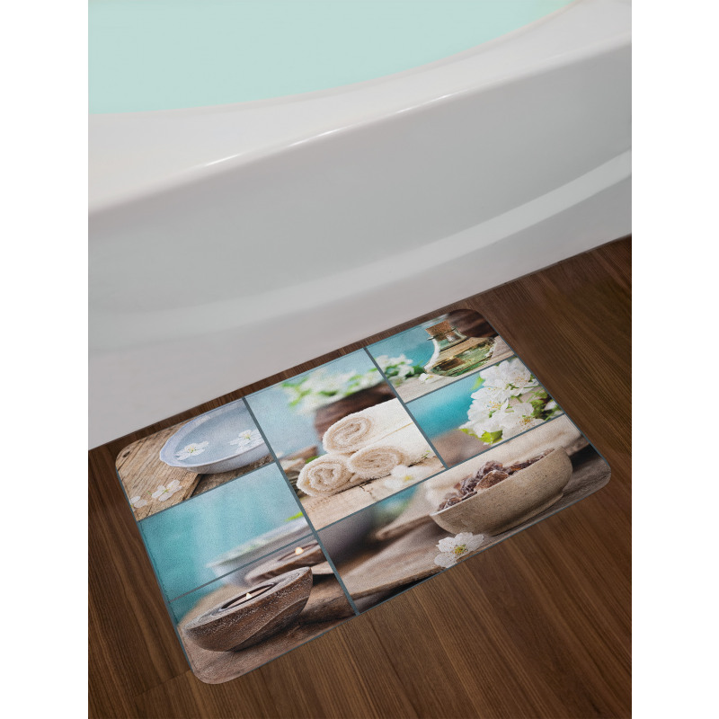 Collage Flowers Bath Mat