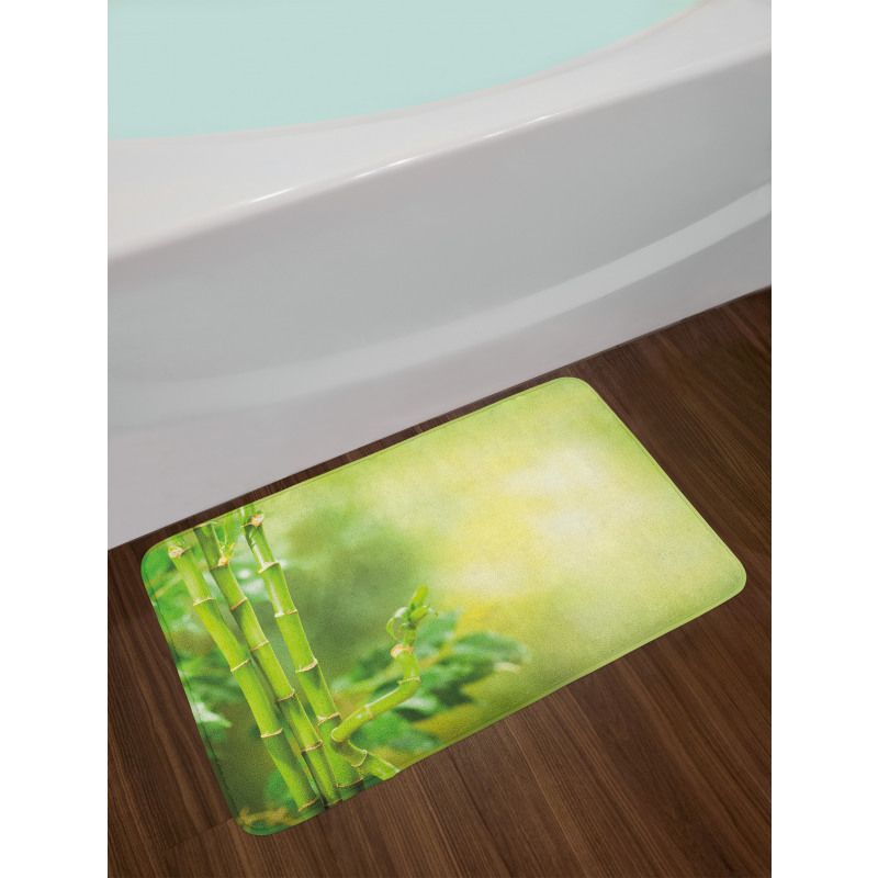 Bamboos Green Trees Bath Mat