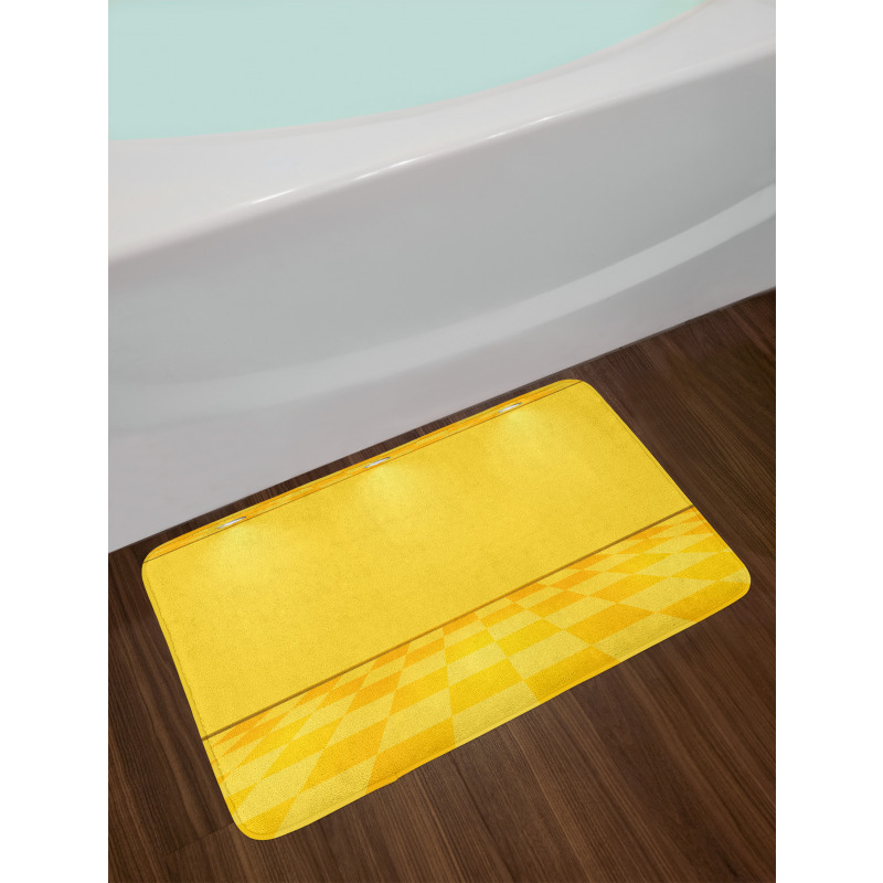 Yellow Lemon Chess Bath Mat