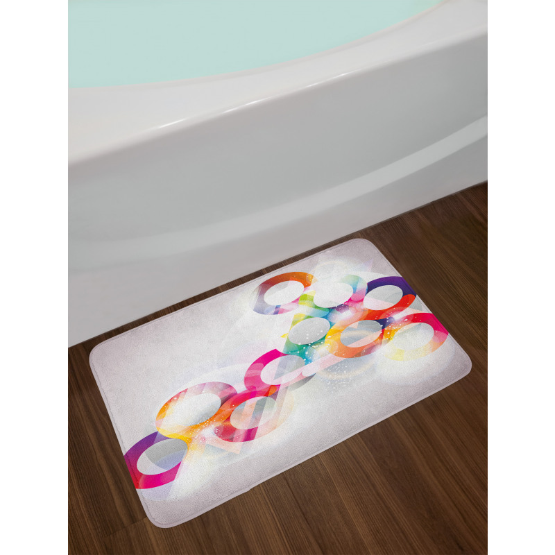 Disc Shapes Circles Bath Mat