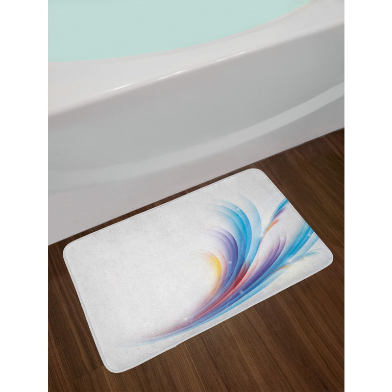 Rainbow Inspired Waves Bath Mat