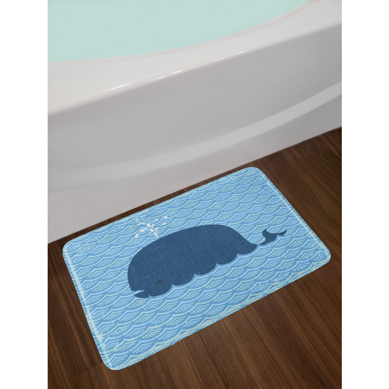 Sea Animal Wavy Patterns Bath Mat