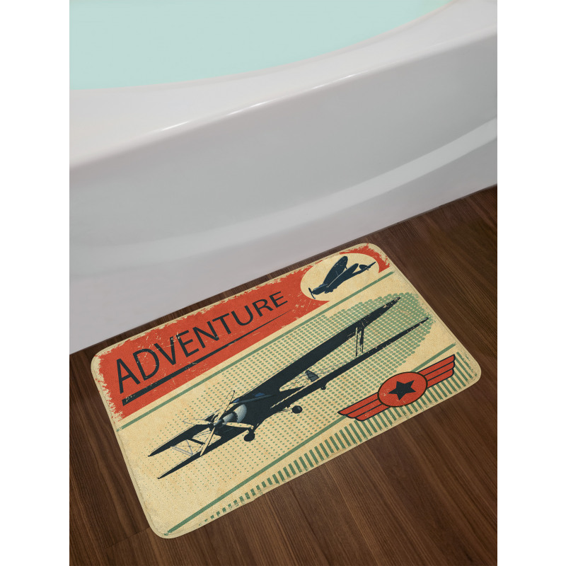 Adventure with Plane Bath Mat