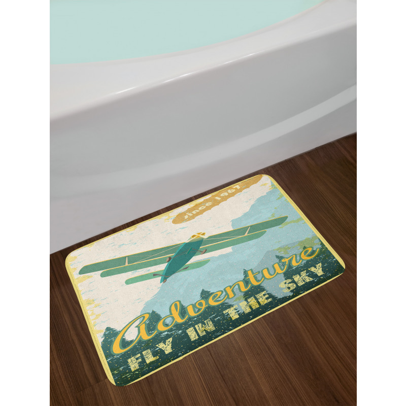 Adventure in Sky Plane Bath Mat