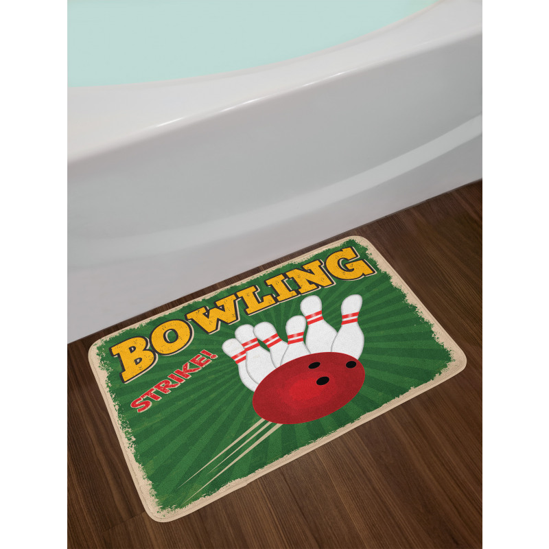 Bowling Strike Green Bath Mat