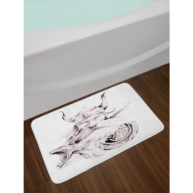 Wise Old Viking Warrior Bath Mat