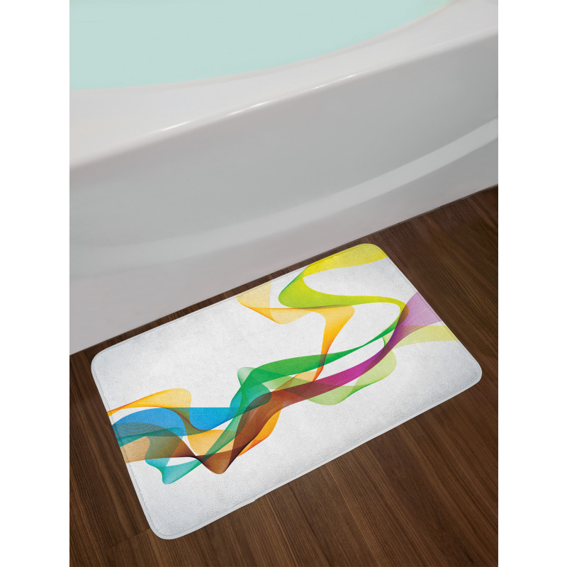 Wavy Ribbon Rainbow Bath Mat