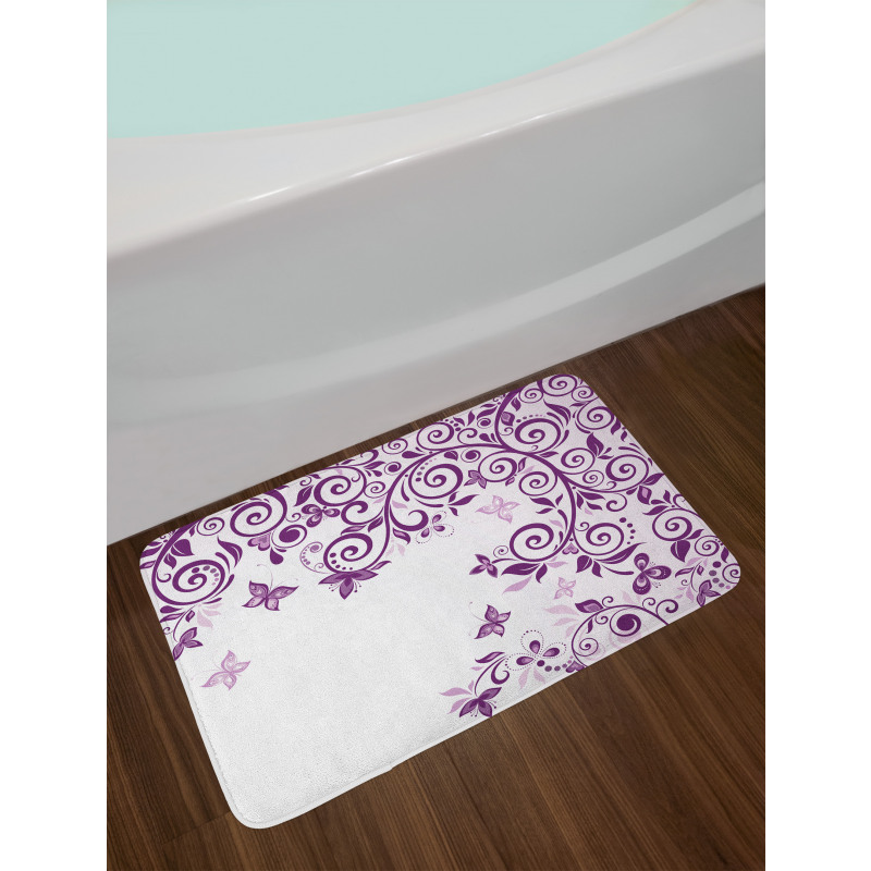 Lilium Floral Branch Bath Mat