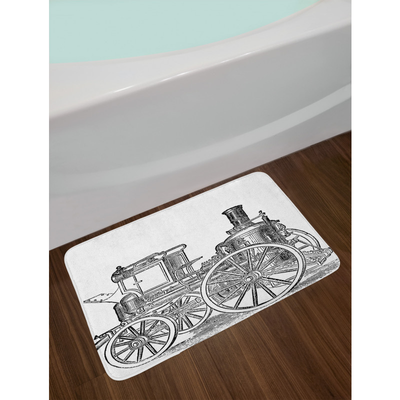 Old Fireman Truck Bath Mat