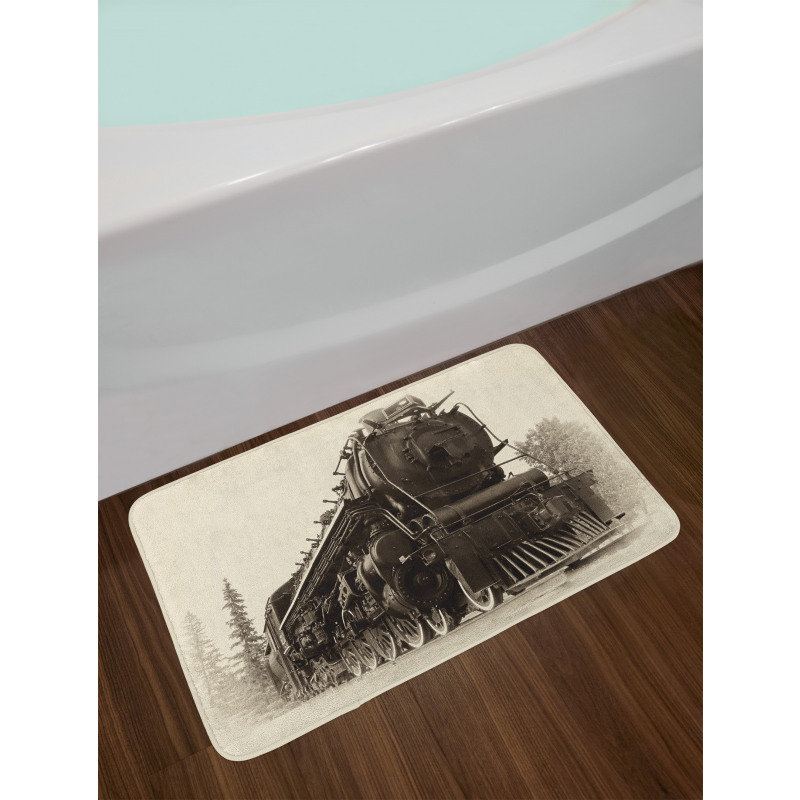 Antique Train Art Bath Mat