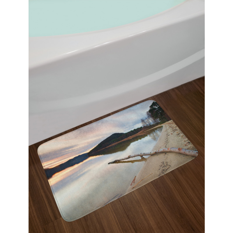 Lake Shore with Trees Bath Mat