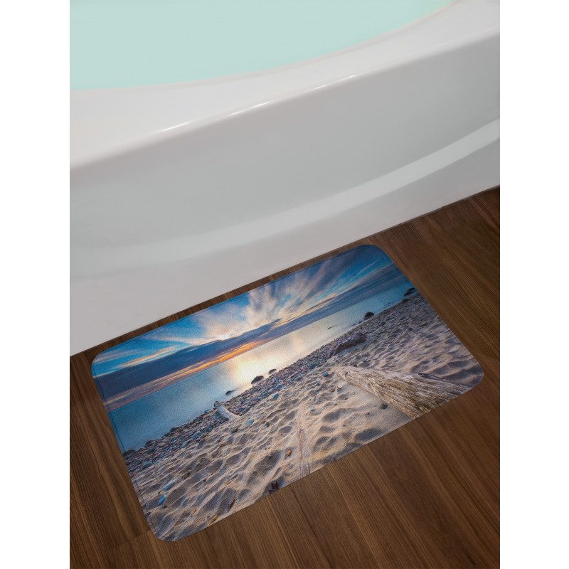 Rocky Sea Shore Trees Bath Mat