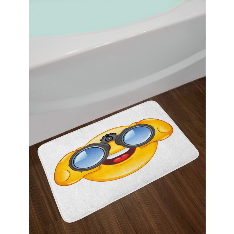Smiley Face and Telescope Bath Mat