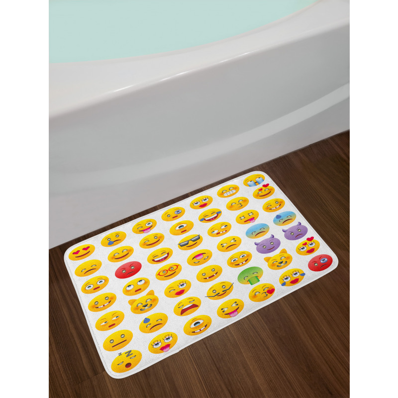 Faces of Mosters Happy Bath Mat