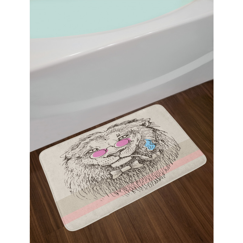 Lion Head Hipster Style Bath Mat