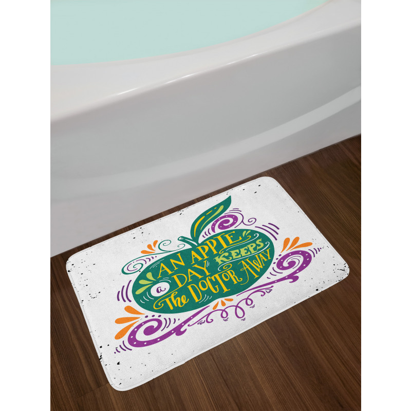 Eat Healthy Words Bath Mat