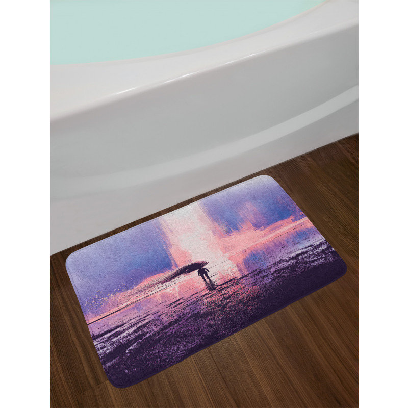 Girl in Wind Composition Bath Mat