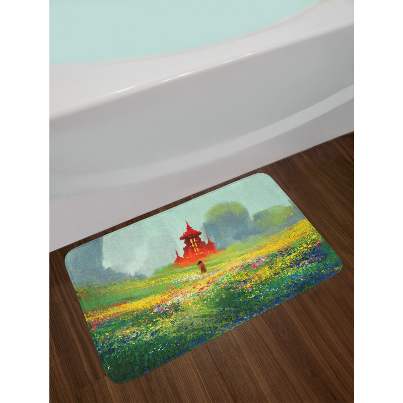 Flower Scary Castle Bath Mat