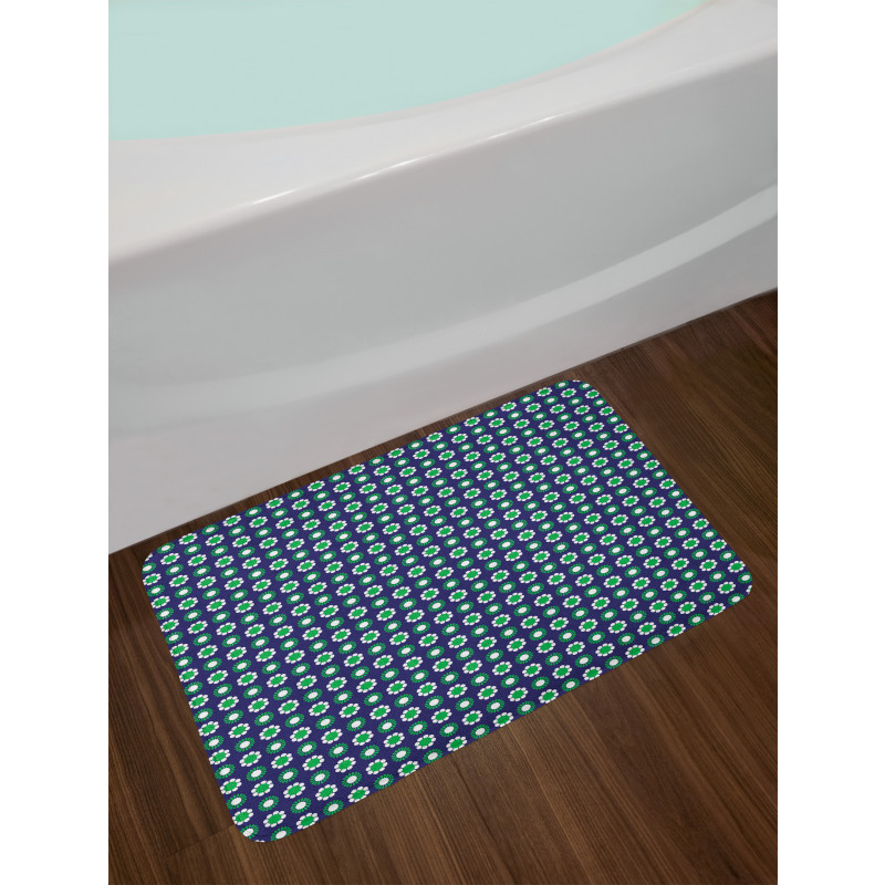 Floral and Round Dots Bath Mat