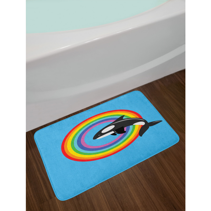 Rainbow Round and Whale Bath Mat
