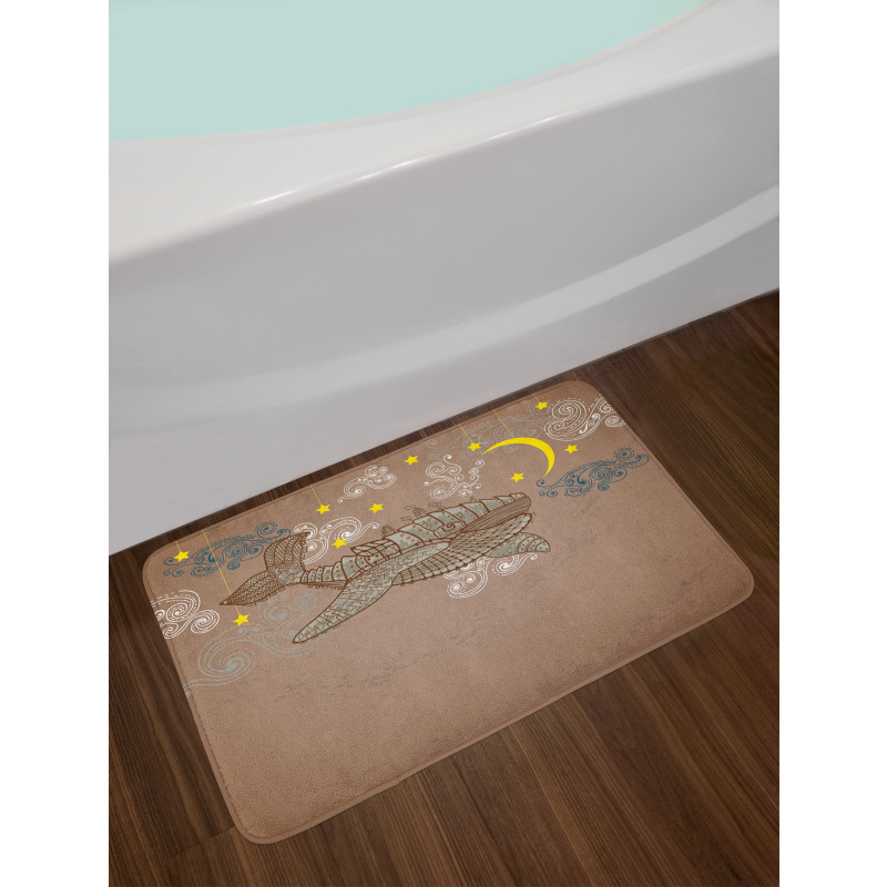 Steampuck Whale on Air Bath Mat