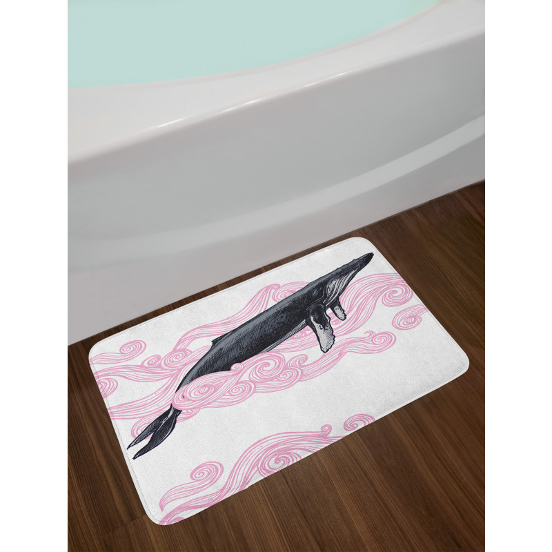 Striped Dreamy Whale Bath Mat