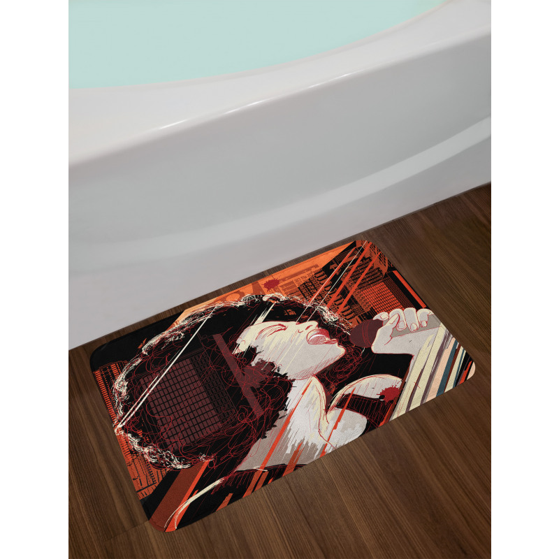 Musical Jazz Singer Woman Bath Mat