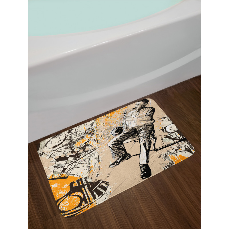 Saxophone Music Rythim Bath Mat