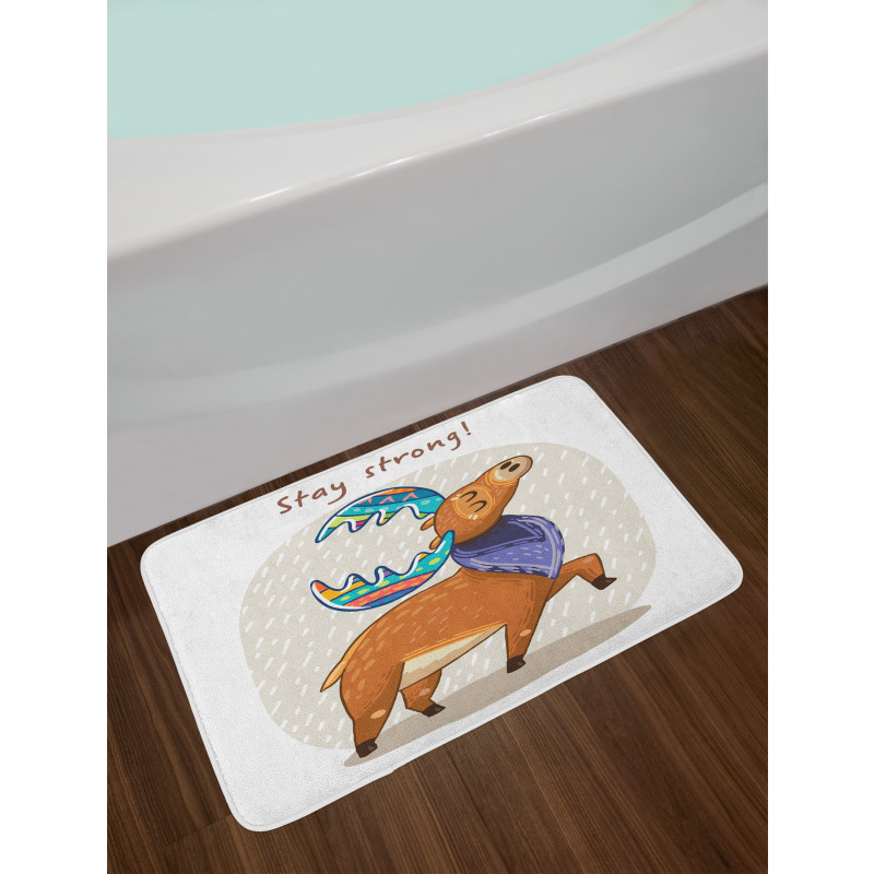 Colorful Fun Boho Deer Bath Mat