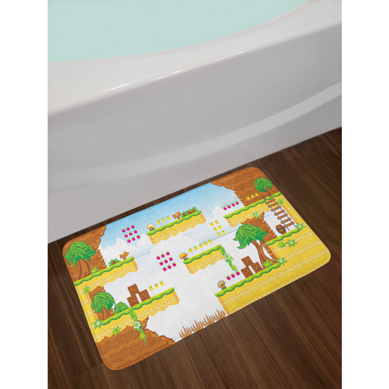 Cartoon Retro Kids Bath Mat