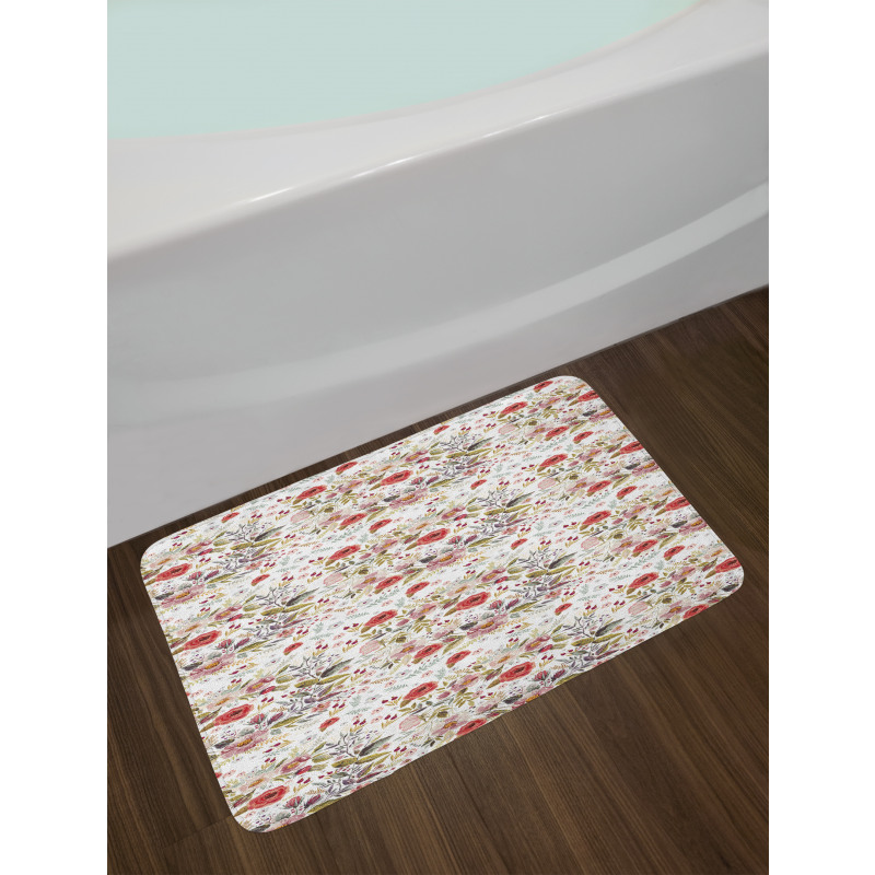Spring Watercolor Style Bath Mat