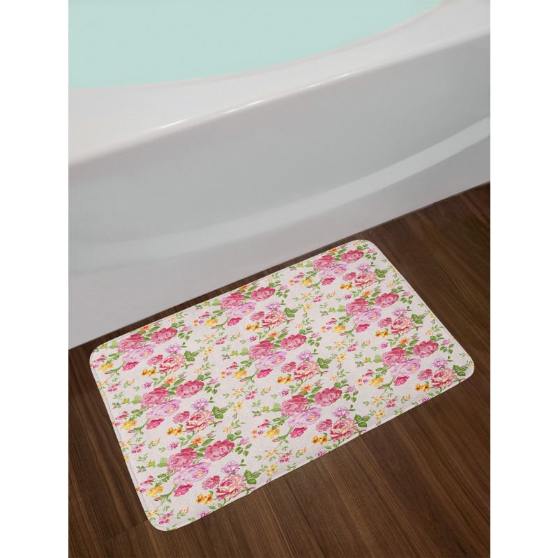 Spring Wild Roses Blooming Bath Mat