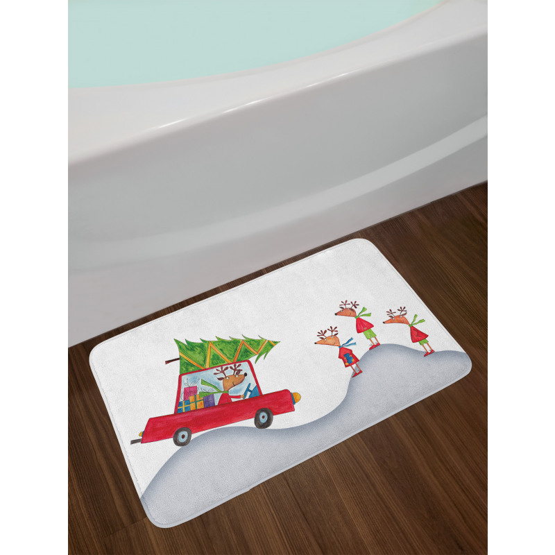 Reindeer Family Noel Bath Mat